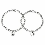 Kit pulseras eslabonadas con dije personalizable para parejas