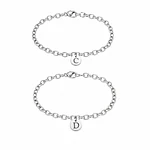 Kit pulseras eslabonadas con dije personalizable para parejas
