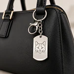 Llavero placa militar con grabado de Mascota 