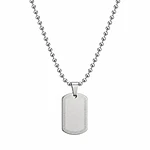 Collar placa militar plateada con cadena de esferas personalizable