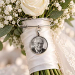 Camafeo circular personalizado para Ramo de Novia 