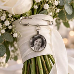Camafeo circular personalizado para Ramo de Novia 