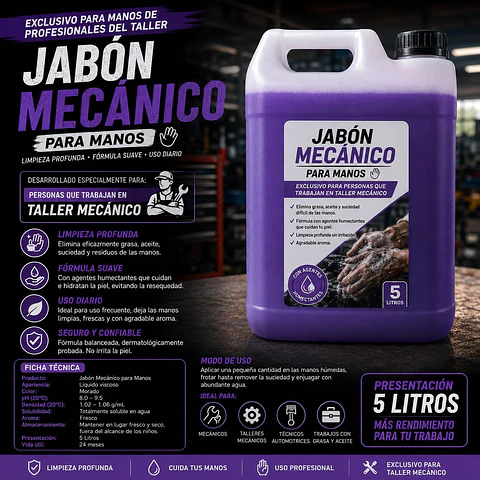 Jabón mecánico para manos
