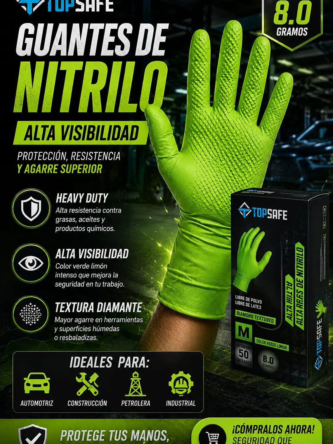 Guantes de Nitrilo (Alta Resistencia ) 2