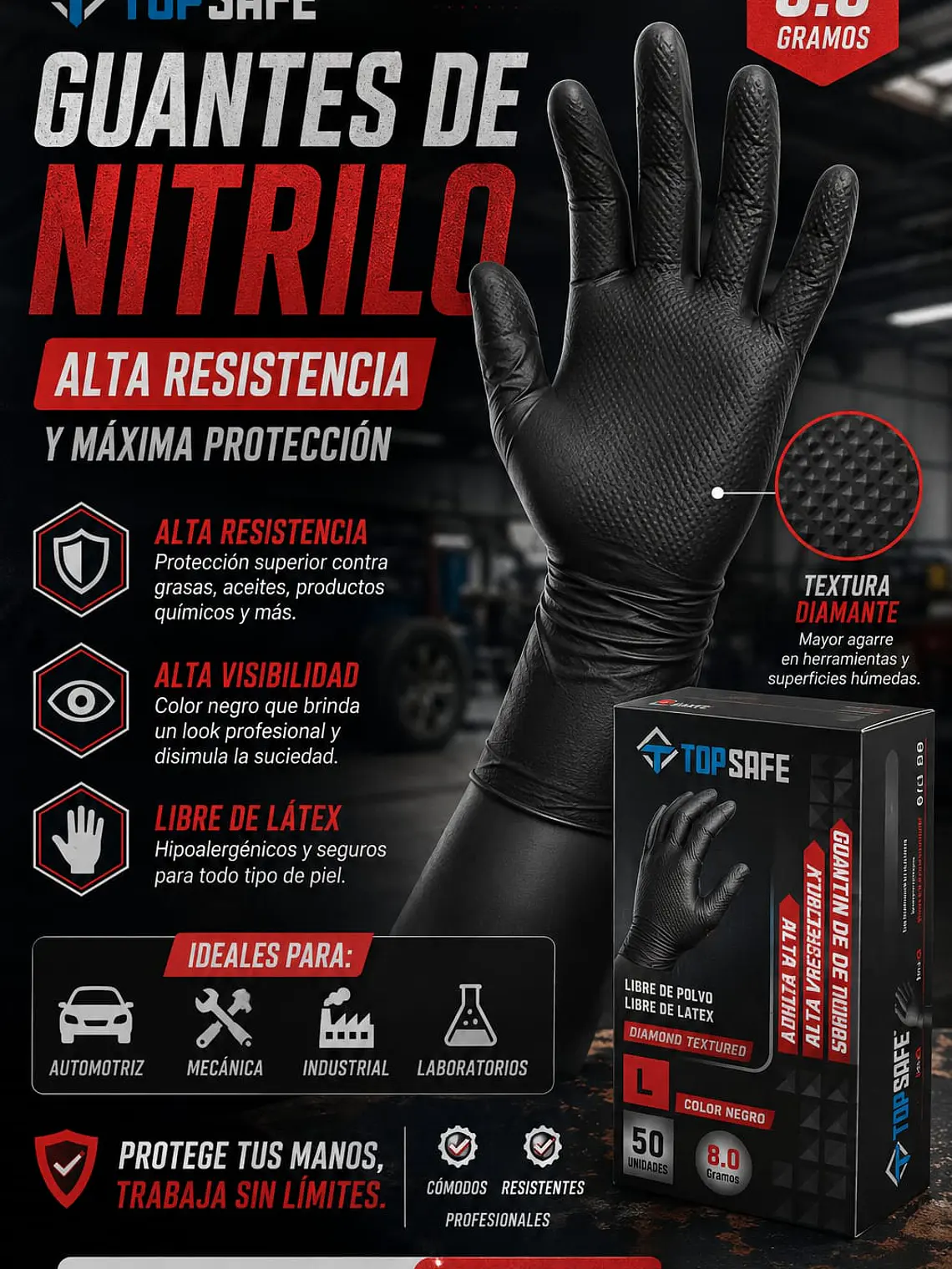 Guantes de Nitrilo (Alta Resistencia ) 3