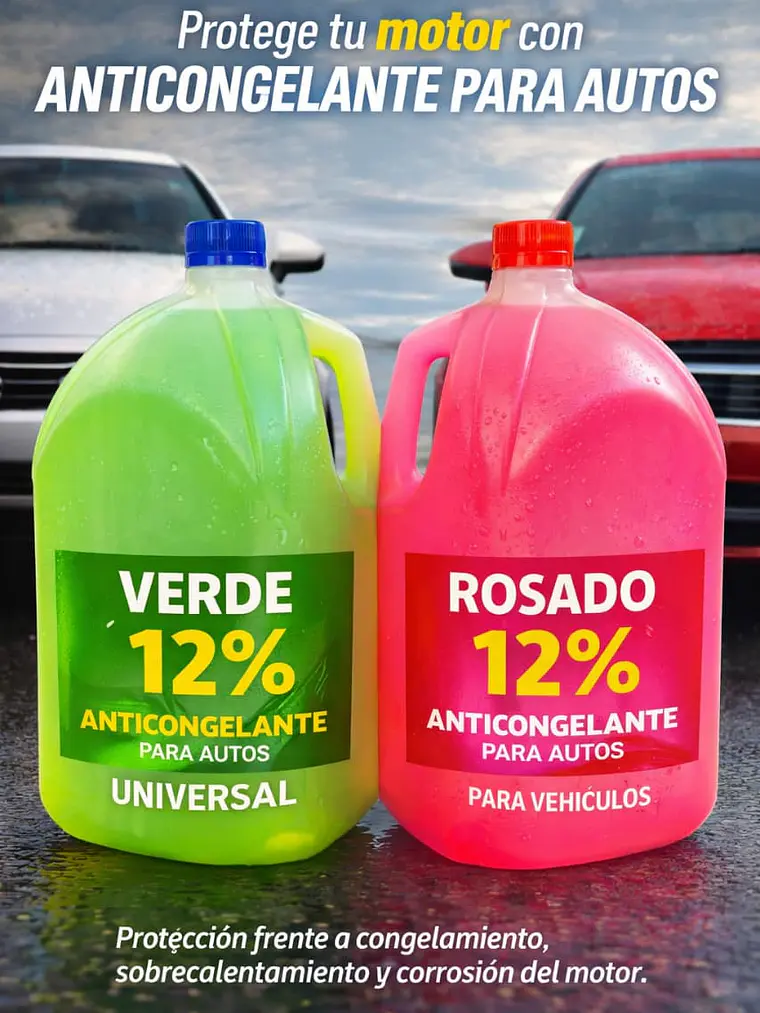 Antifreeze 12% Verde y Rosado 1