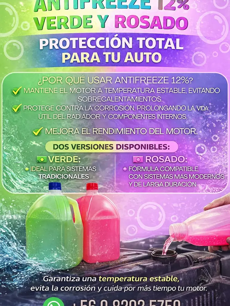 Antifreeze 12% Verde y Rosado 2