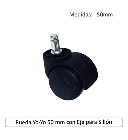 Rue075 rueda yoyo 50 mm c/eje p/sillon (215050)