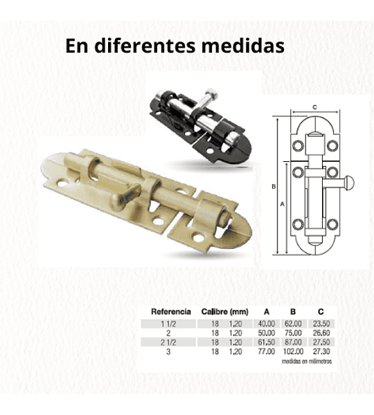 Picaporte aleman 3" niquel satin c/rosc 6x1/2