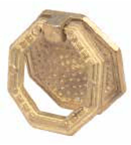 Tirador hexagonal 32 mm bronce pulido