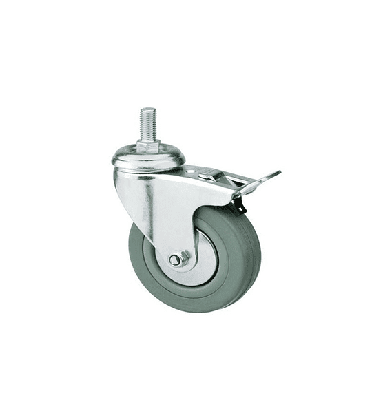 Rue026 rueda gir c/hilo y freno 5" gris