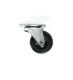 Rue030 rueda goma negra c/base gir 1.1/2" c/u