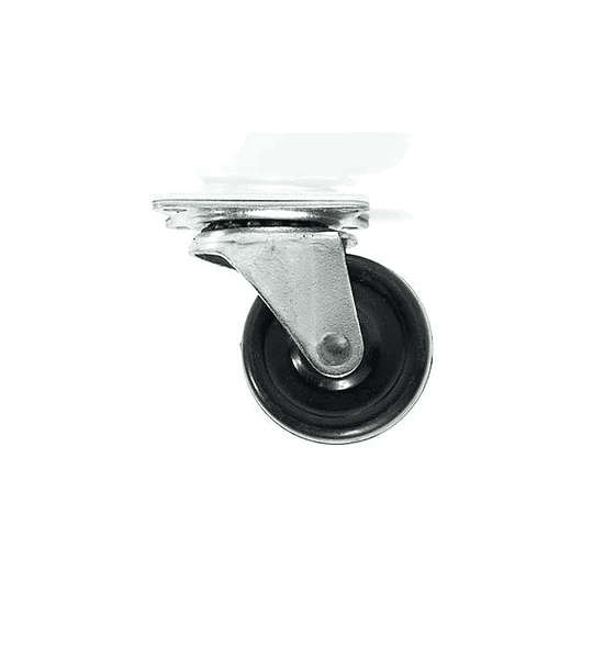 Rue030 rueda goma negra c/base gir 1.1/2" c/u