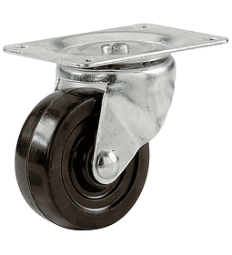 Rue032 rueda goma negra c/base gir 2.1/2" c/u