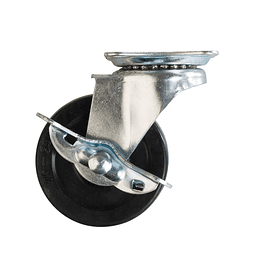 Rue036 rueda goma negra c/base gir 2.1/2" c/freno lat