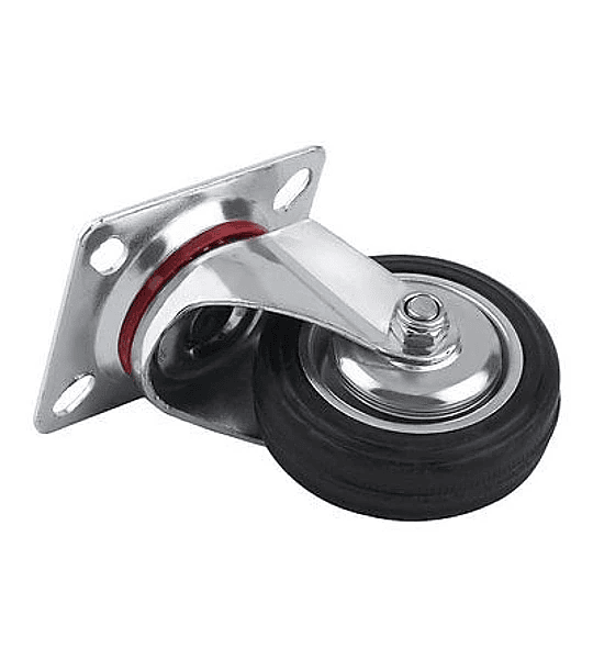 Rue038 rueda goma c/base gir 3" llanta metalica