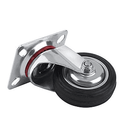 Rue039 rueda goma c/base gir 4" llanta metalica