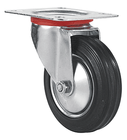 Rue040 rueda goma c/base gir 5" llanta metalica