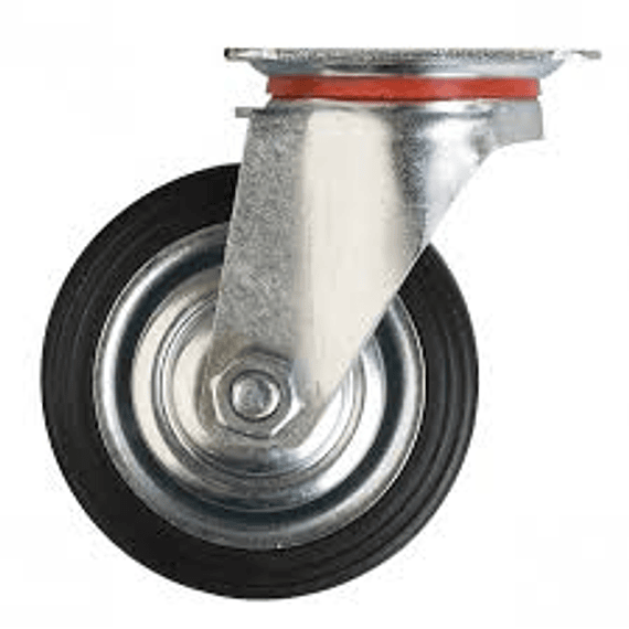 Rue042 rueda negra c/base 8"