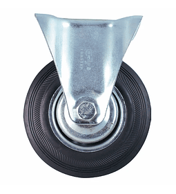 Rue056 rueda goma c/base fija 4" llanta metalica