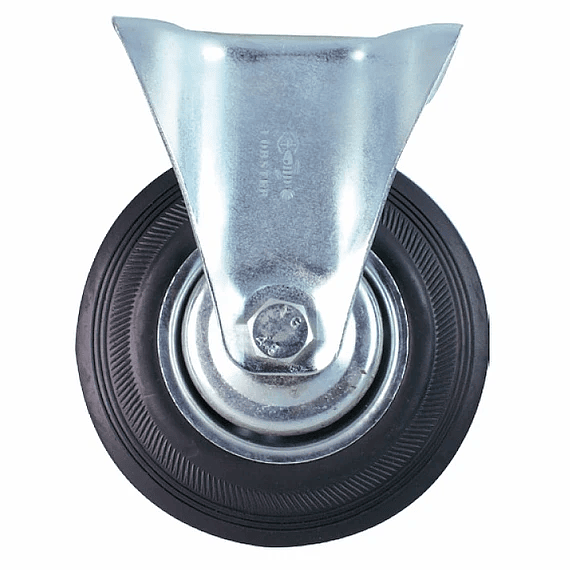 Rue056 rueda goma c/base fija 4" llanta metalica