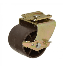 Rue078 rueda cama c/base y freno cafe nylon