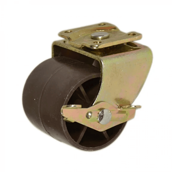 Rue078 rueda cama c/base y freno cafe nylon