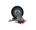 Rue045 rueda goma c/base gir 4" c/fre llanta metalica