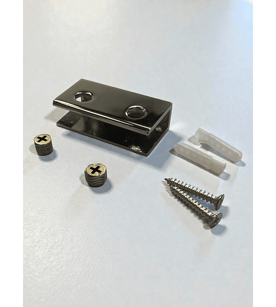 Escuadra p/vidrio recta cromo grande 56*28 mm (sop005)