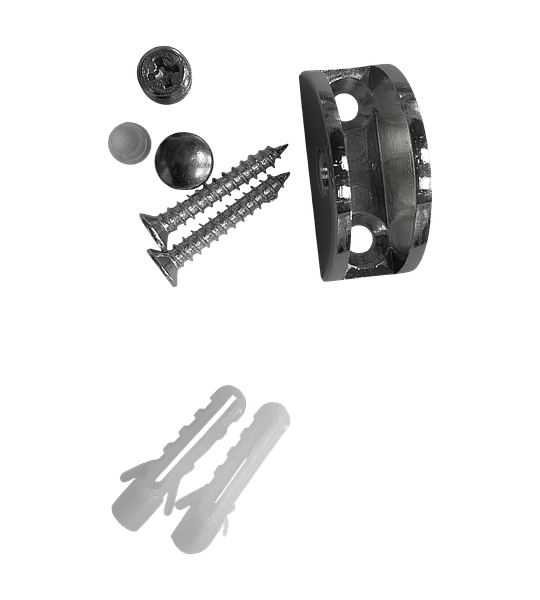 Escuadra p/vidrio 1/2 luna acero chica 34*17mm (sop001)