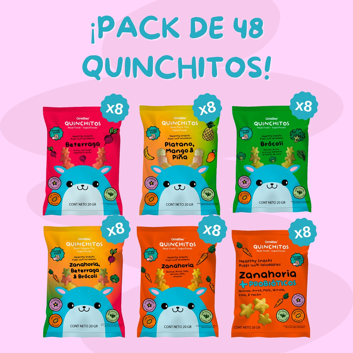 QUINCHITOS (PUFF) PACK 1 X 48 SNACKS MIX QUINCHITOS 20g 1