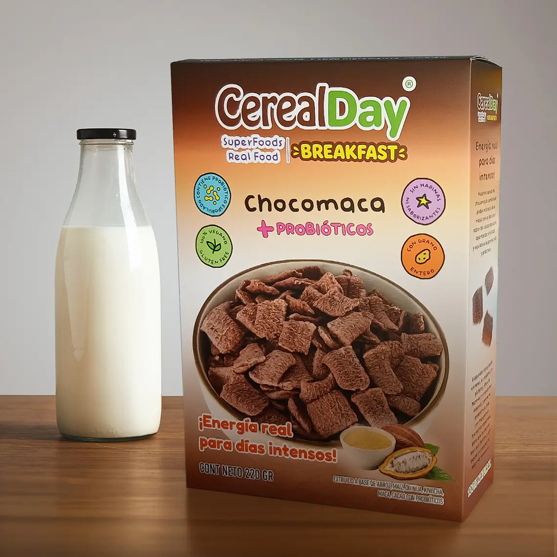 CEREAL PARA EL DESAYUNO CHOCOMACA CON PROBIÓTICOS 220G 1