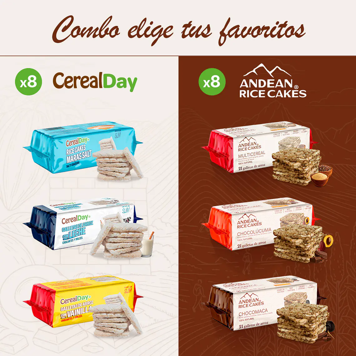  COMBO ELIGE TUS FAVORITOS (8 Andean + 8 CerealDay) 1