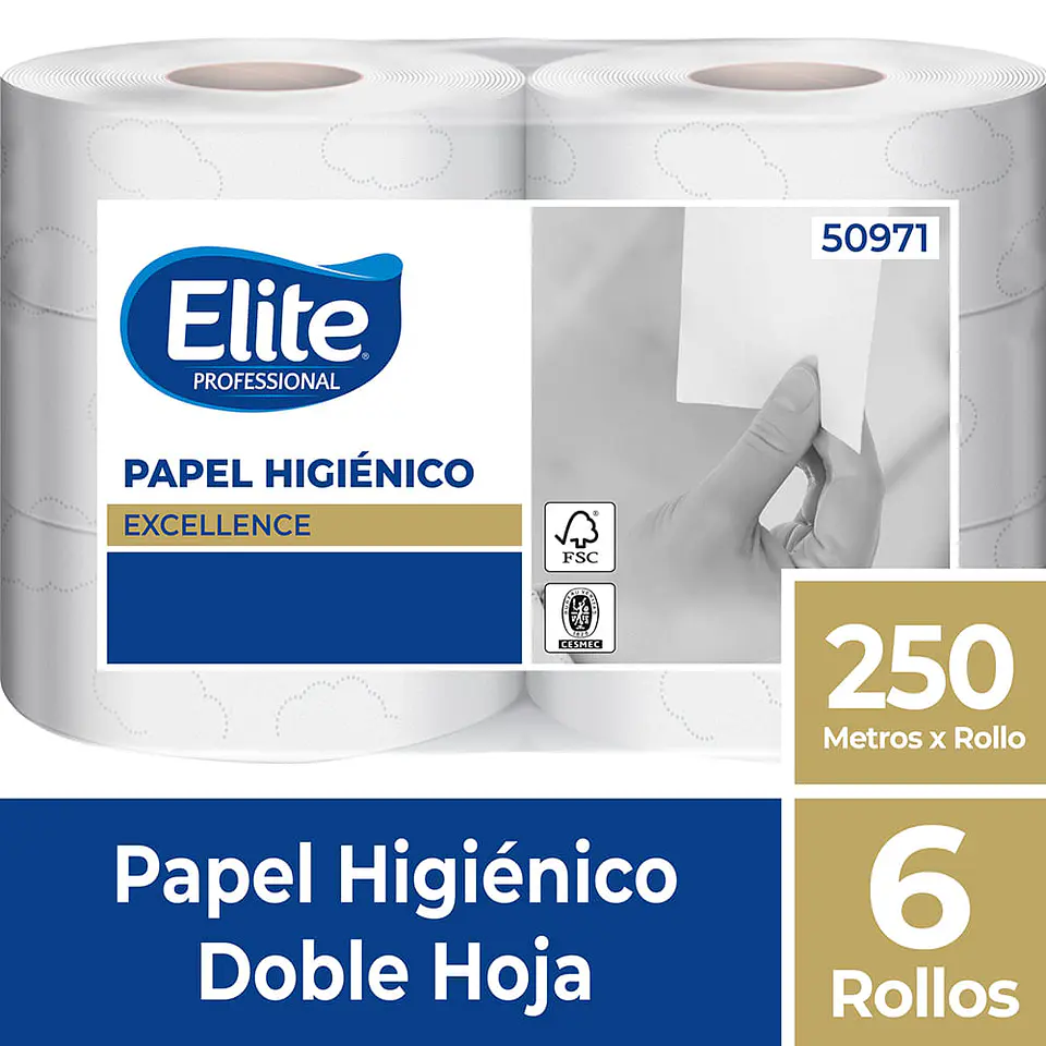 Papel higiénico doble hoja 250 m (6 rollos) 1