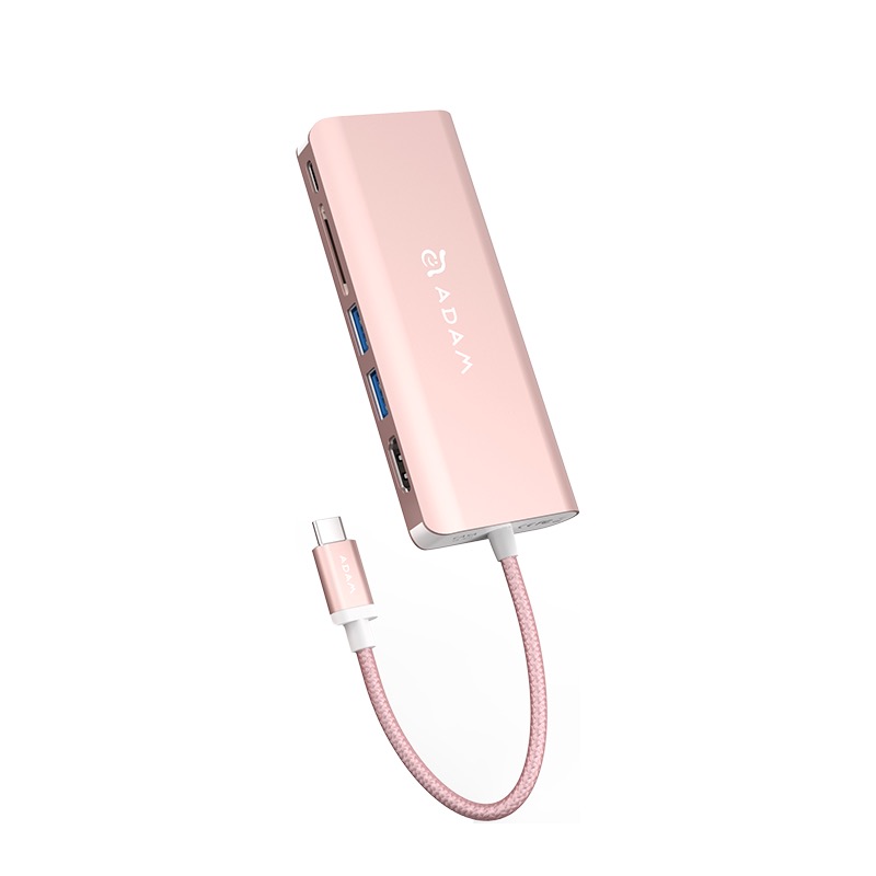 Hub USB-C Multipuerto con HDMI y Ethernet Adam Elements CASA A01 / Oro Rosa