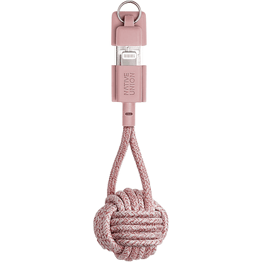 Cable Lightning con llavero Native Union rosado