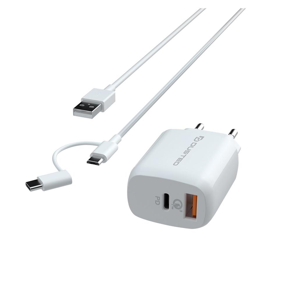 Cargador USB-C PD Carga rapida 20W para iPhone y iPad Dus