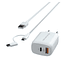  - Cargador USB-C PD Carga rapida 20W para iPhone y iPad Dusted con Cable 2en1 Blanco 1