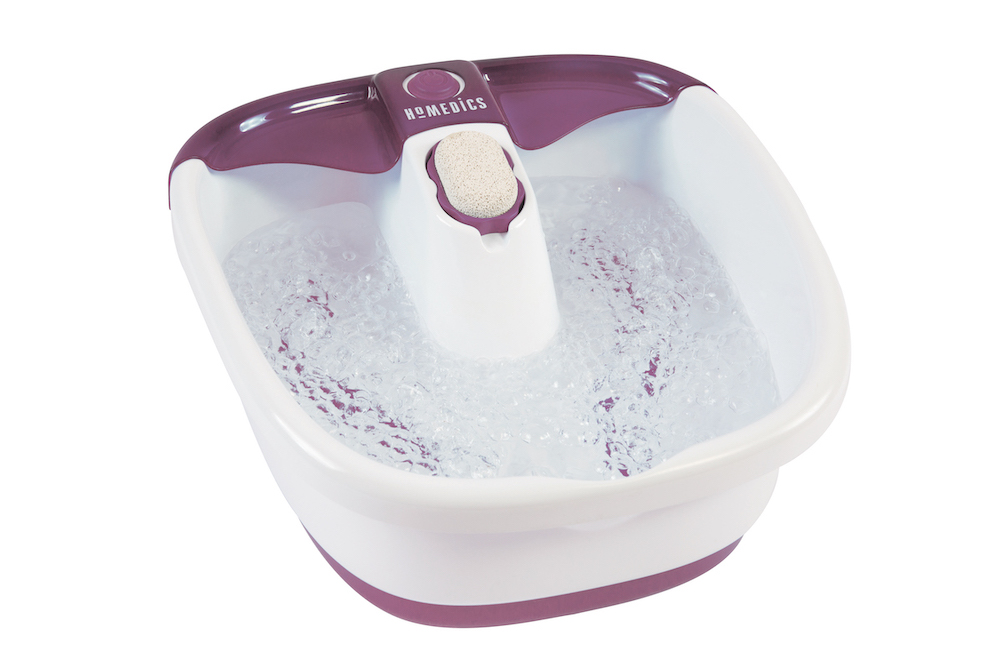  - Spa para pies con 2 tiras de burbujas. Mantiene el agua tibia e incluye piedra pomez Homedics Rosa 1