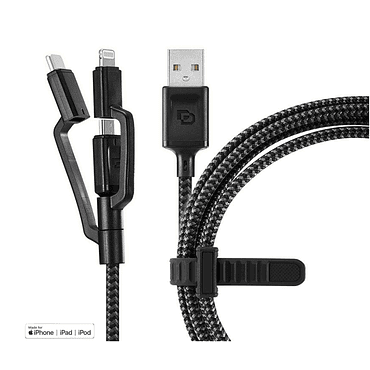 Cable USB-A a Micro-USB / USB-C / Lightning Dusted Rugged de 1,2 m