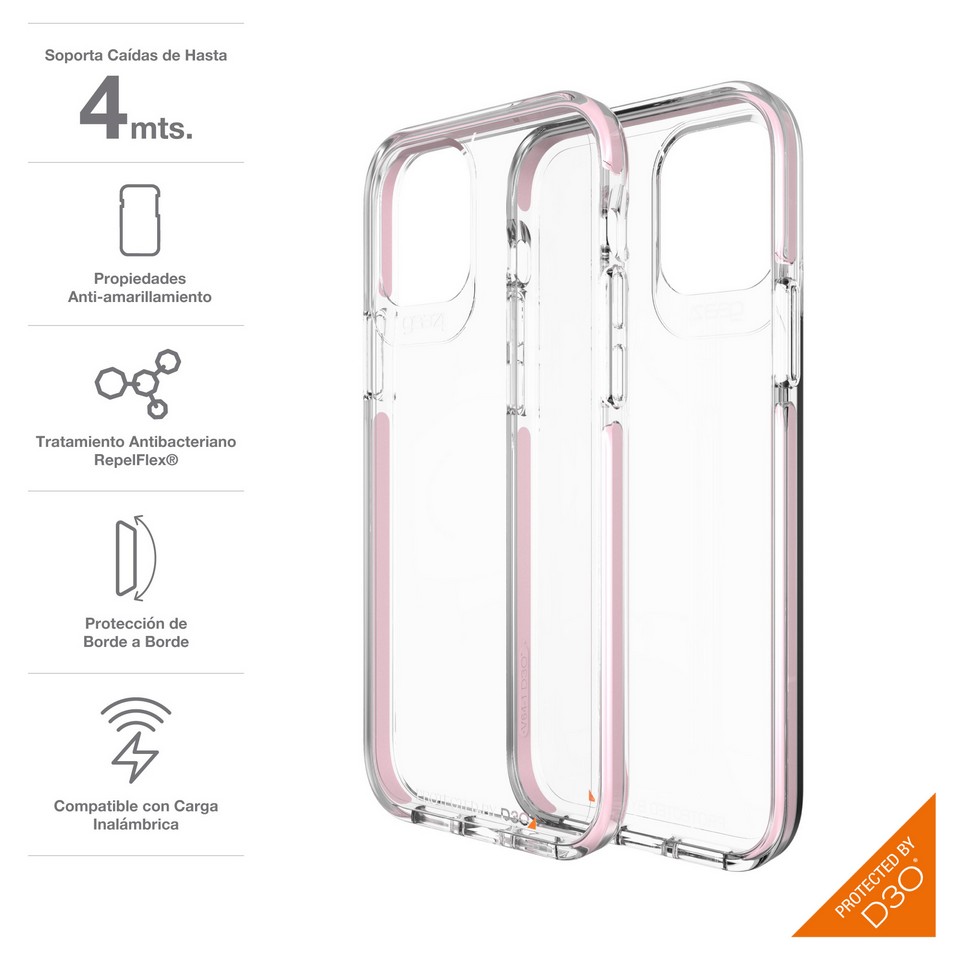  - Funda Piccadilly Gear4 para iPhone 12, 12Pro, 11, Xr Rose Gold 3