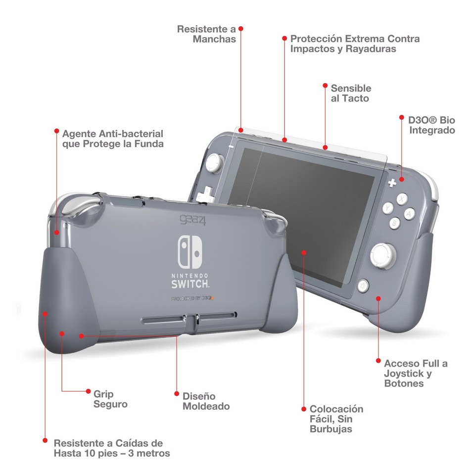  - Funda PH Flex Gear4 para Nintendo Switch Lite Transparente 8