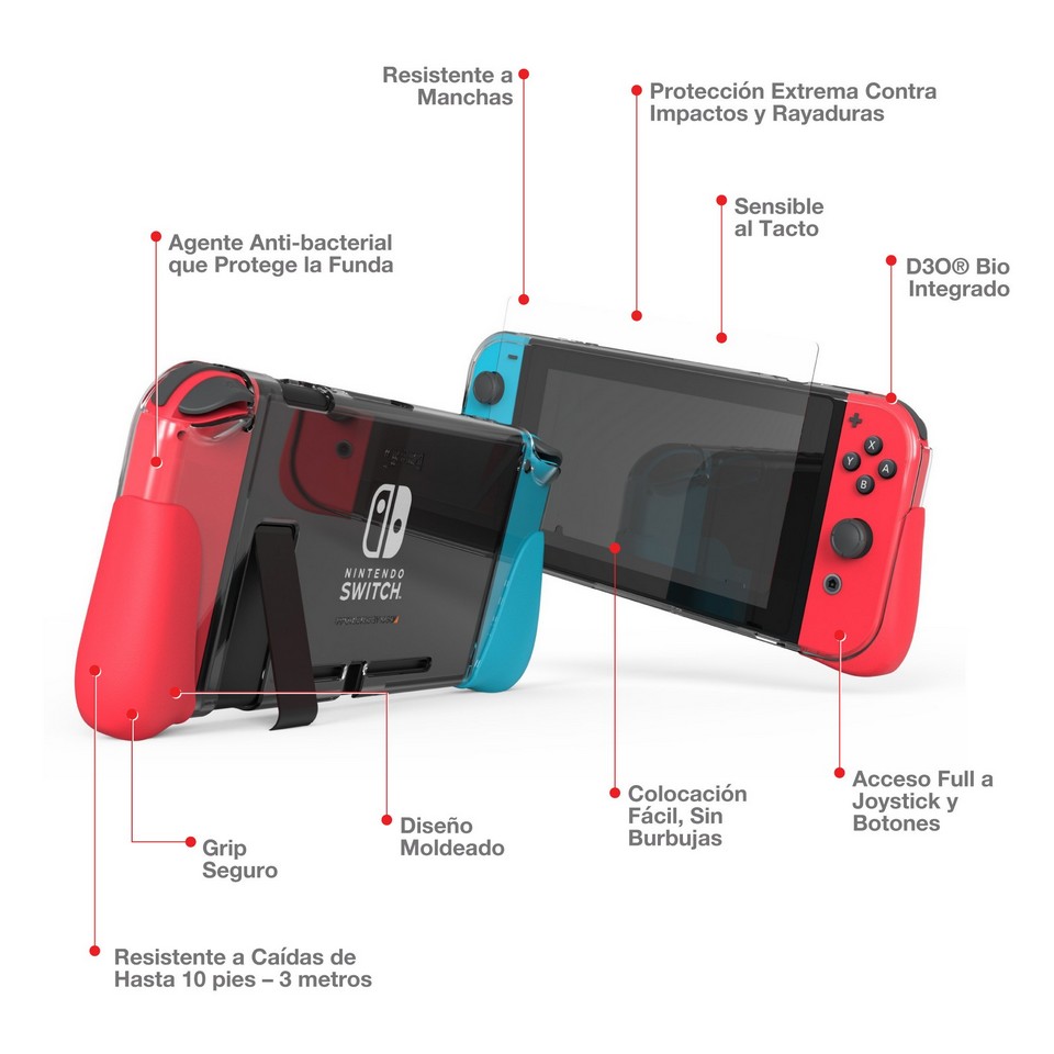  - Funda PH Flex Gear4 para Nintendo Switch (original) Transparente 4