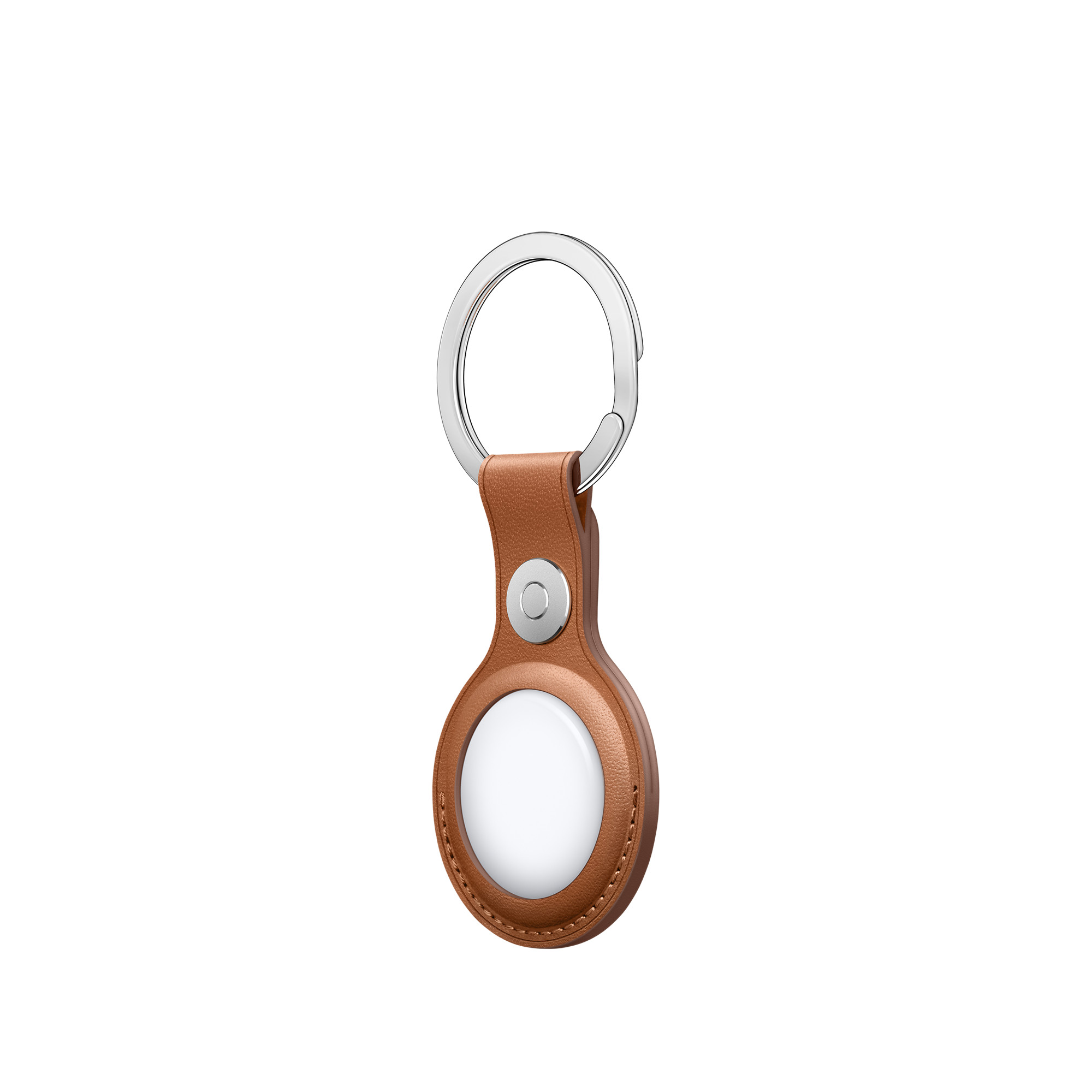 Llavero de cuero para AirTag Apple saddle brown