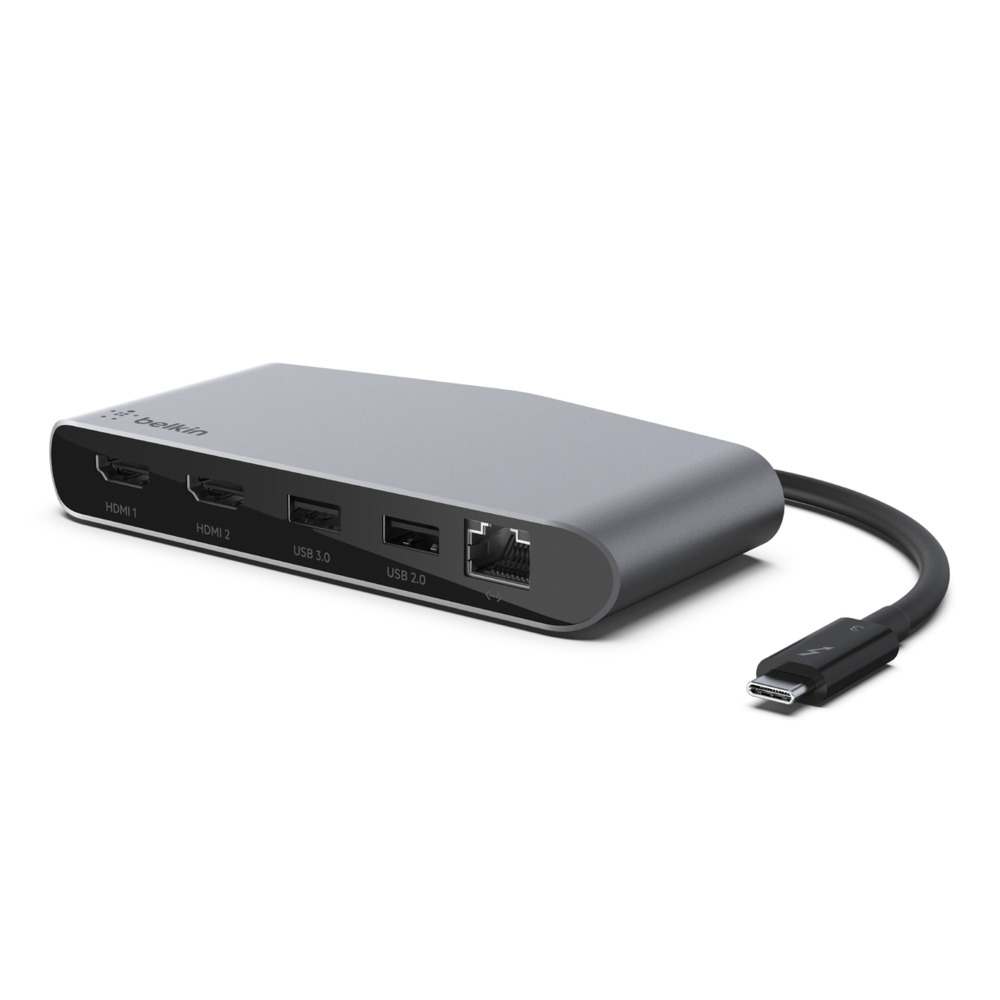  - HUB USB-C a HDMI x 2, USB-A x 2, Ethernet + carga Belkin 1