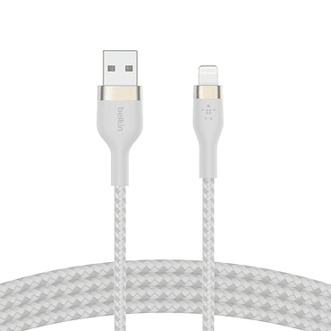 Cable USB-A a Ligthing 1mt  Pro Flex Belkin Blanco 