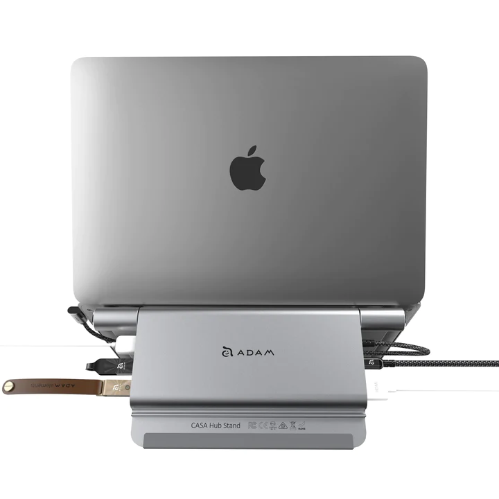  - Soporte para macbook y hub USB-C 5-1 Adam Elements Gris 3