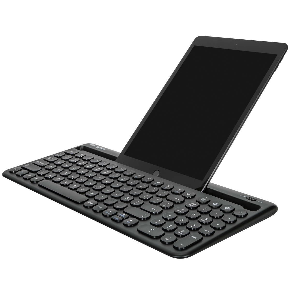 Teclado español multidispositivo con soporte para tablet
