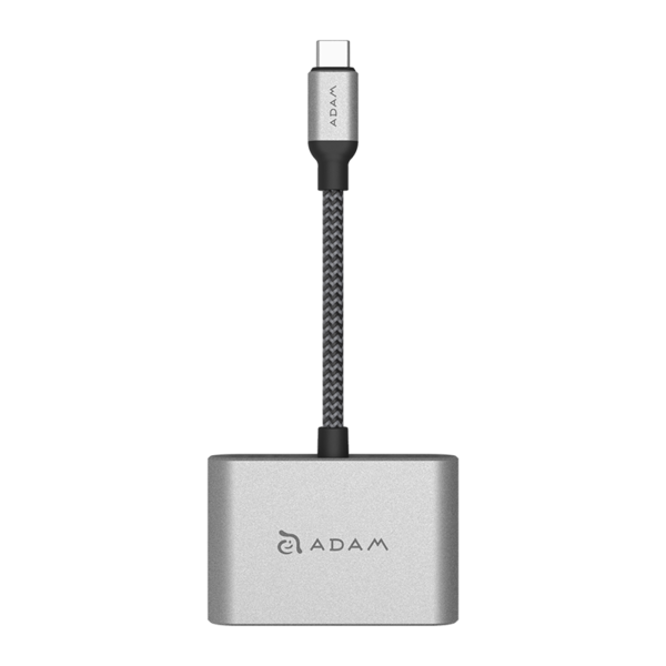  - Adaptador USB-C a dual HDMI y VGA VH1 Adam Elements gris 1