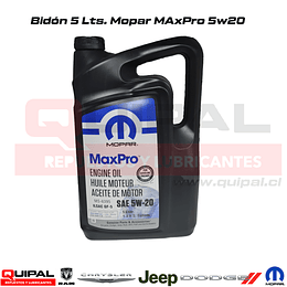 Bidón 5 lts Mopar 5w20 MaxPro 